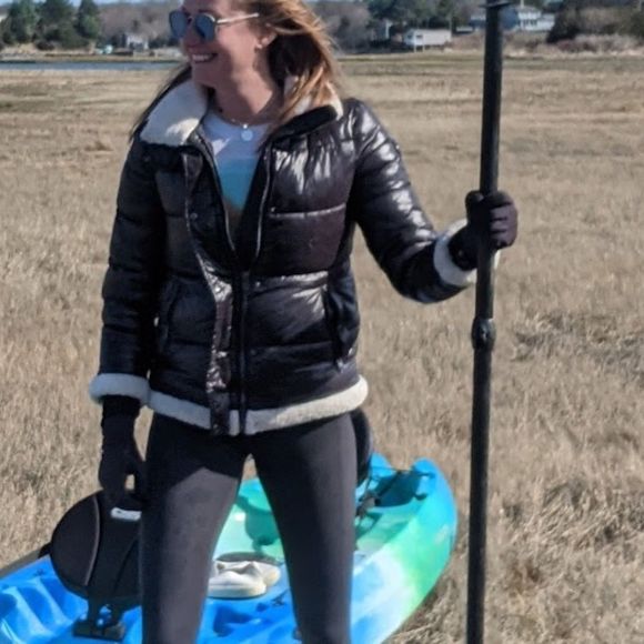 Michael MK small Faux Shearling Trim Puffer Jacket Vegan materials - Picture 2 of 11